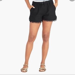 J. Crew 3” black pom pom shorts
